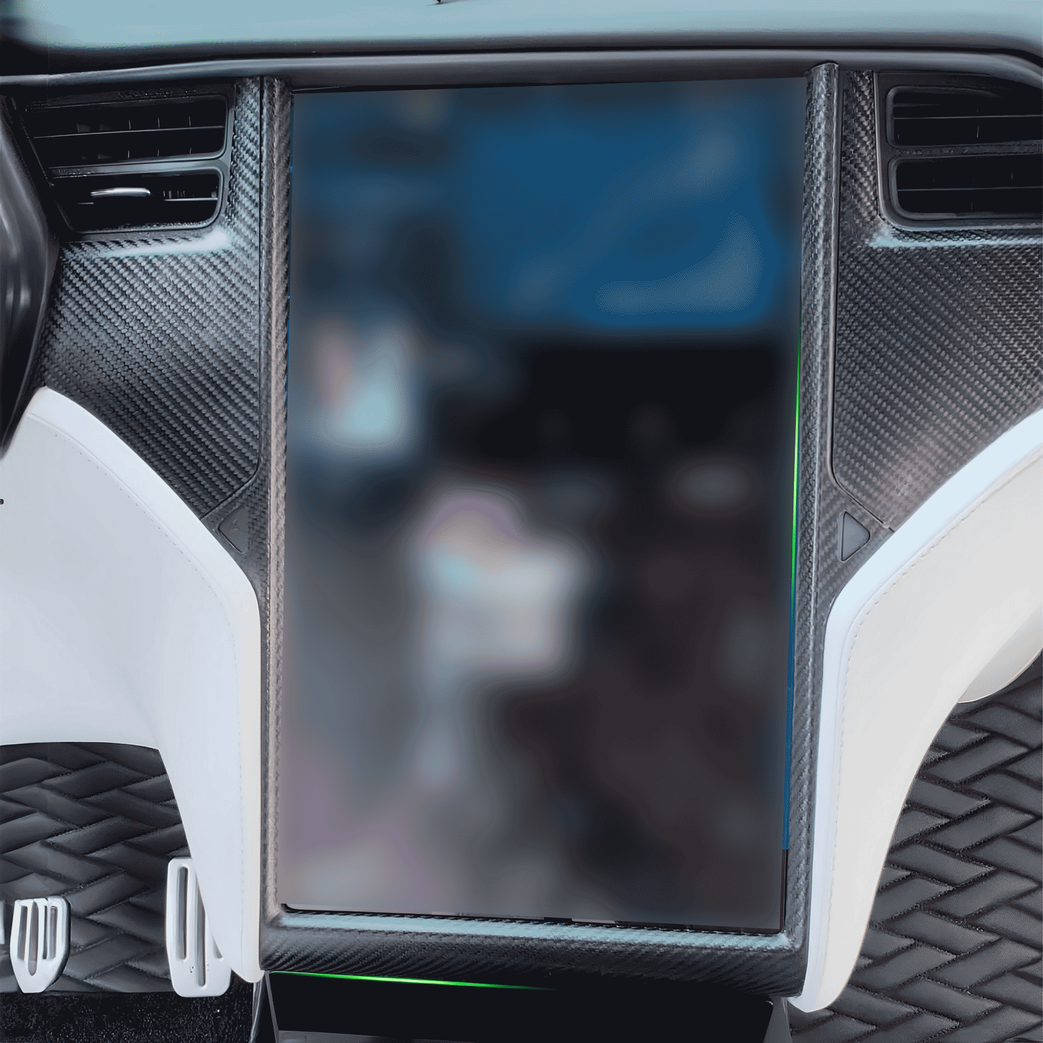 Carbon Fiber Touchscreen Frame Trim For Tesla Model X / S
