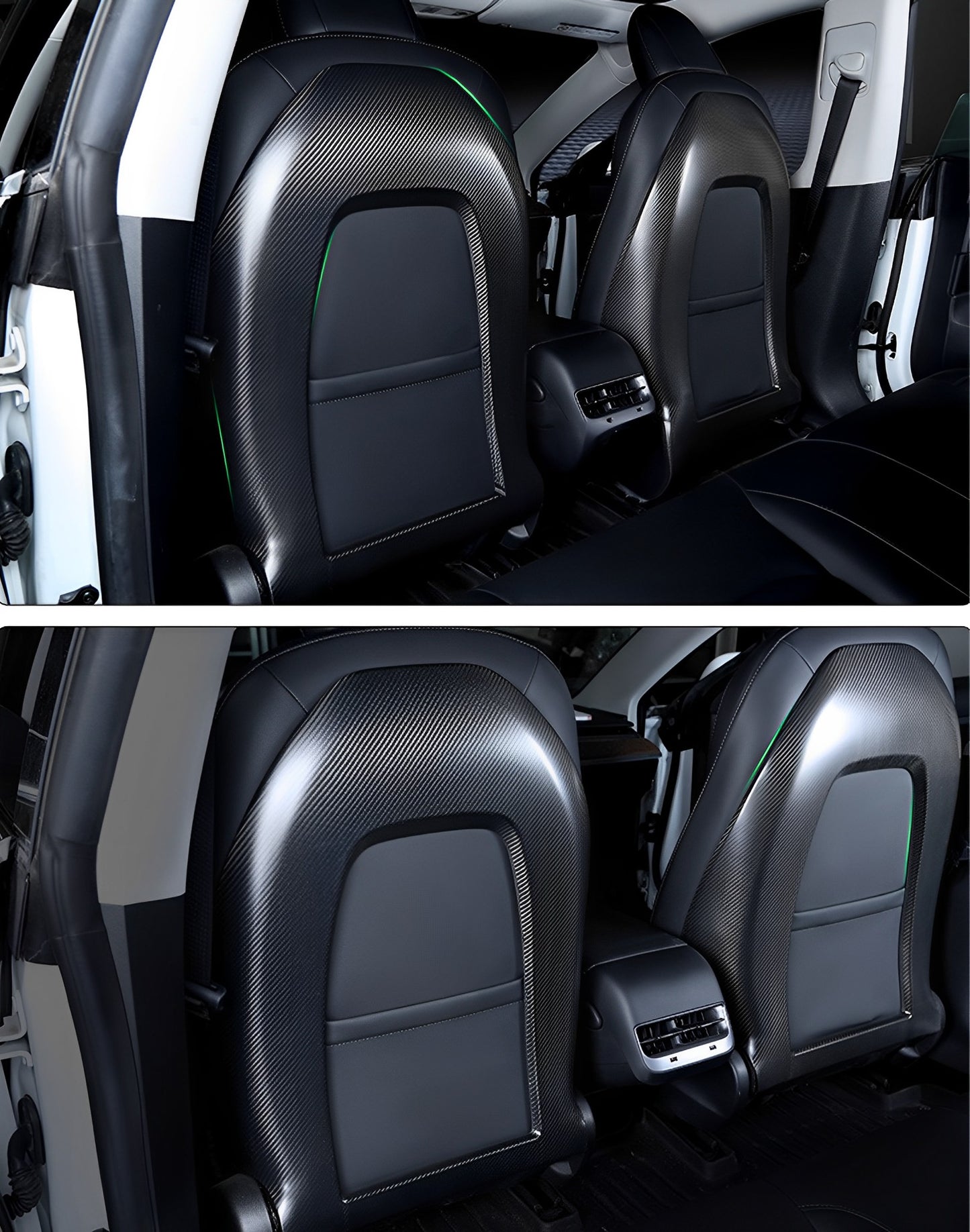 Carbon Fiber Seat Back Cover For Tesla Model 3&Y
