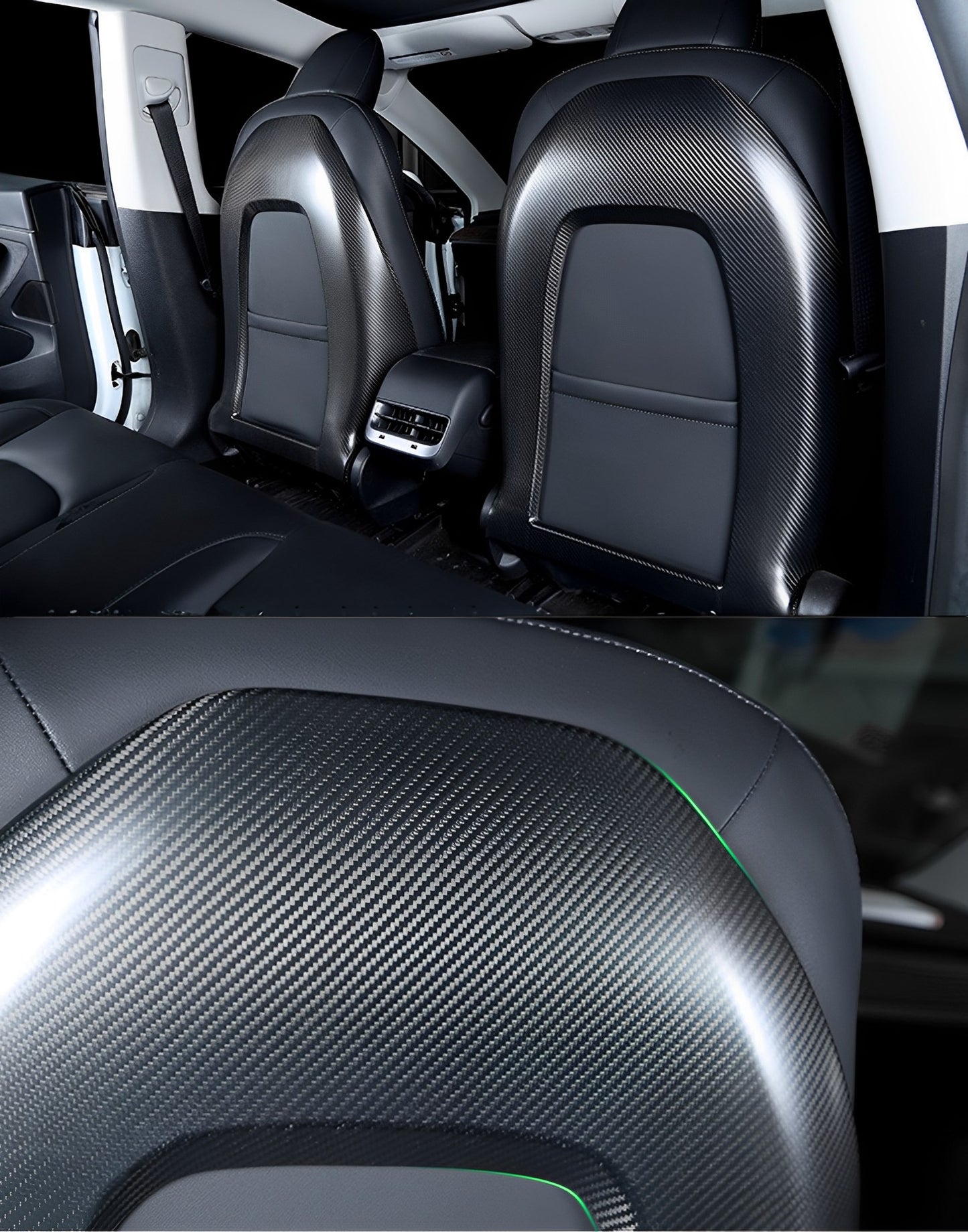 Carbon Fiber Seat Back Cover For Tesla Model 3&Y