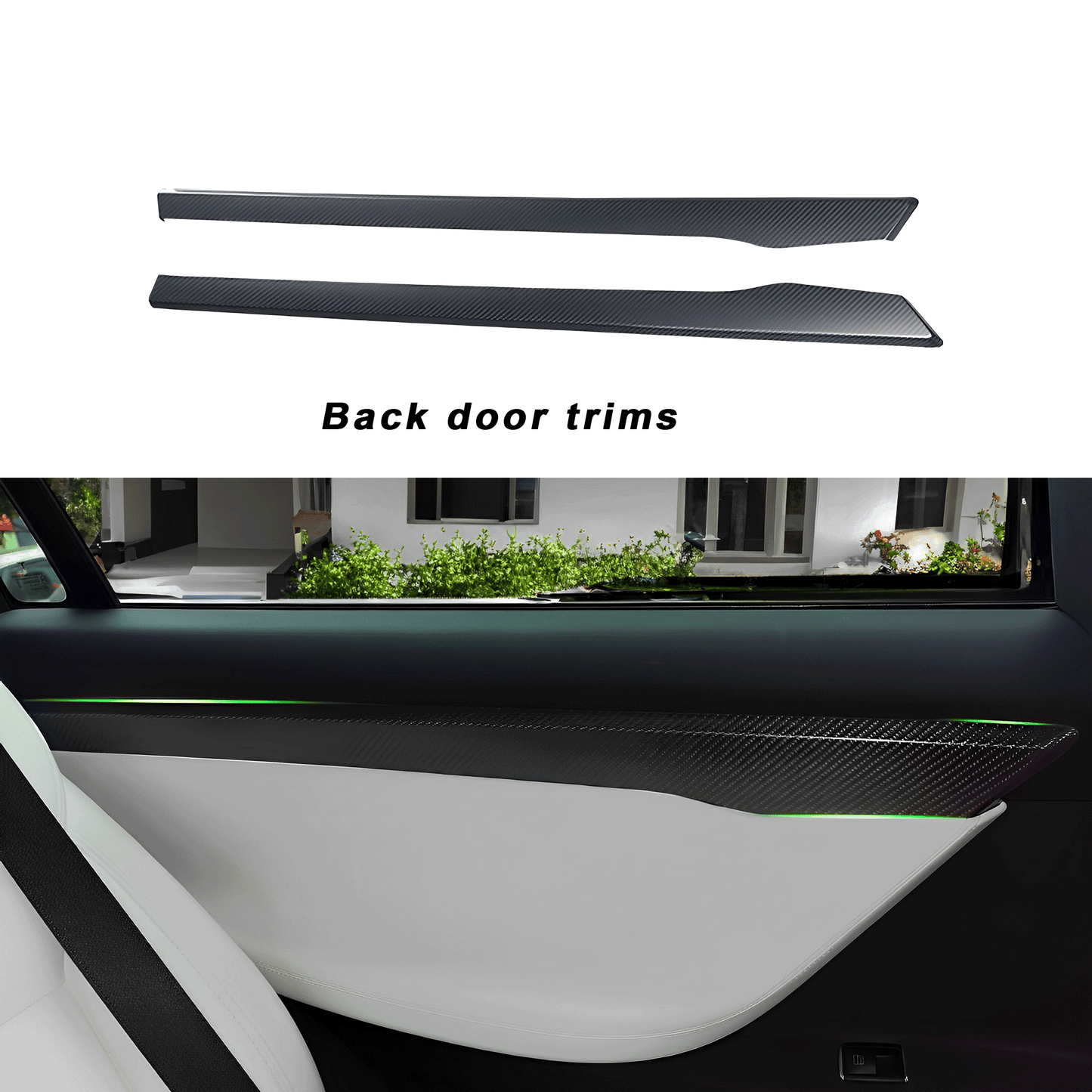 Real Carbon Fiber Door Trims For Tesla Model X 2015-2021