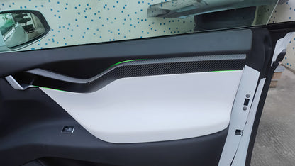 Real Carbon Fiber Door Trims For Tesla Model X 2015-2021
