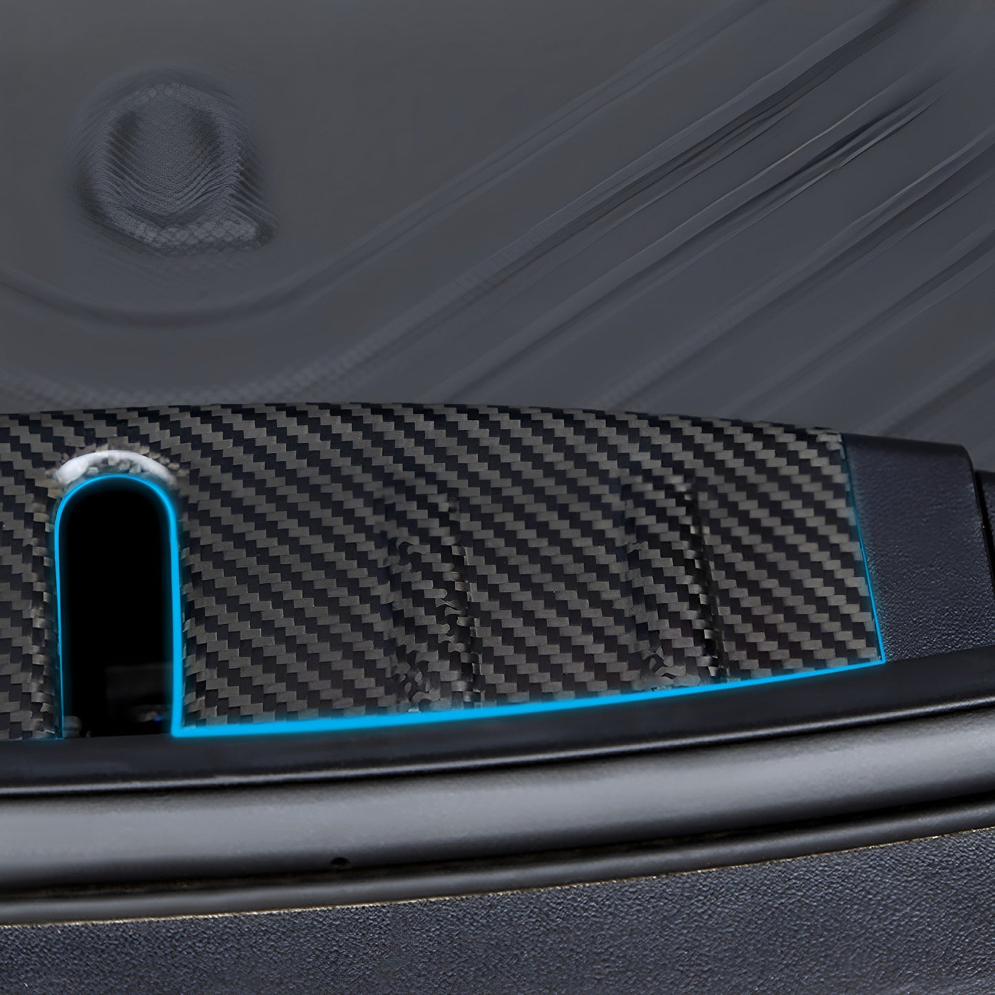 Carbon Fiber Frunk Hood Lock Cover For Tesla Model 3