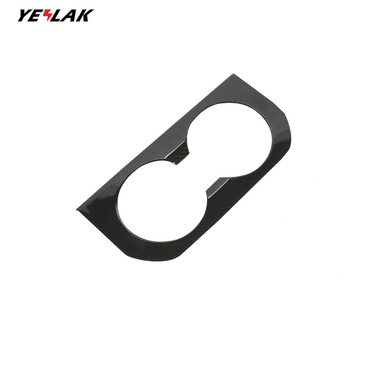Carbon Fiber Cup Holder Trim Overlay For 2021+ Mode S Back Seat