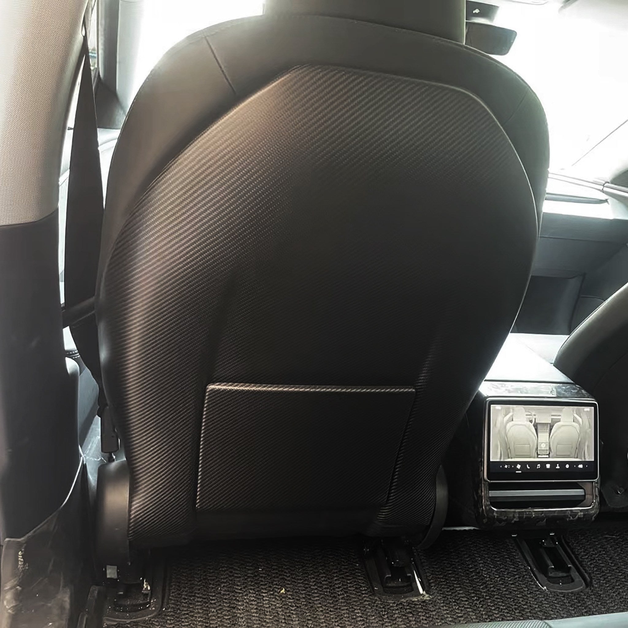 Real Carbon Fiber Seat Back Covers for 2024+ Tesla Model 3 Highland