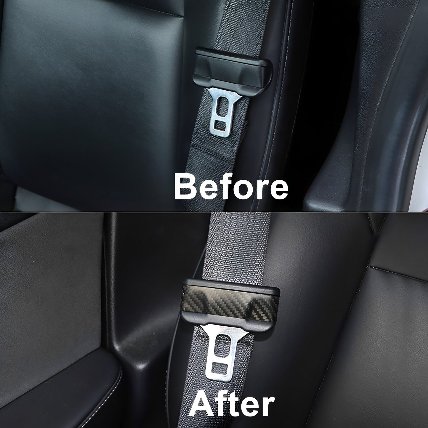 Real Carbon Fiber Seat Belt Cover For Tesla Model 3 & Y