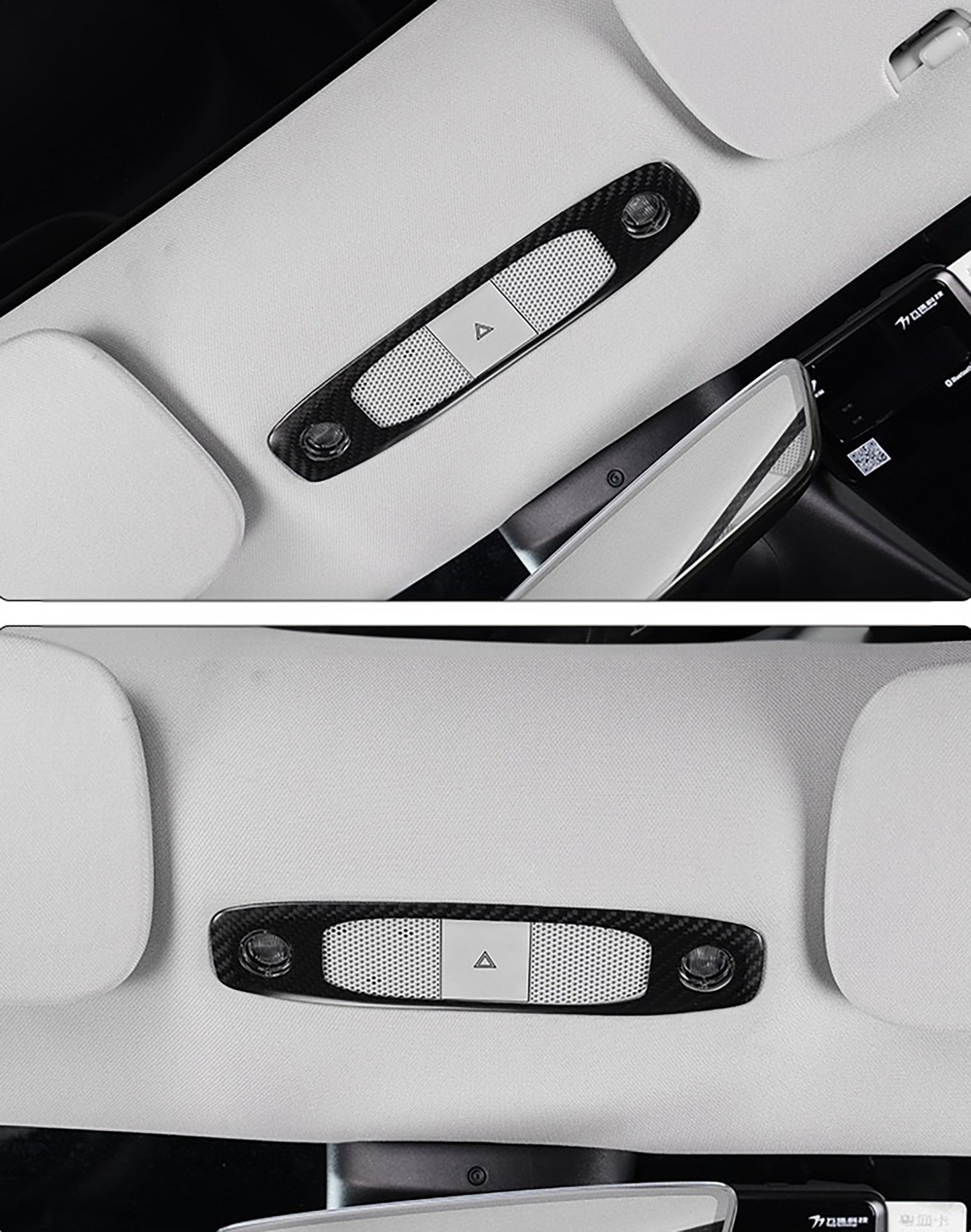 Real Carbon Fiber Reading Light Trim Cover For Tesla Model 3&Y
