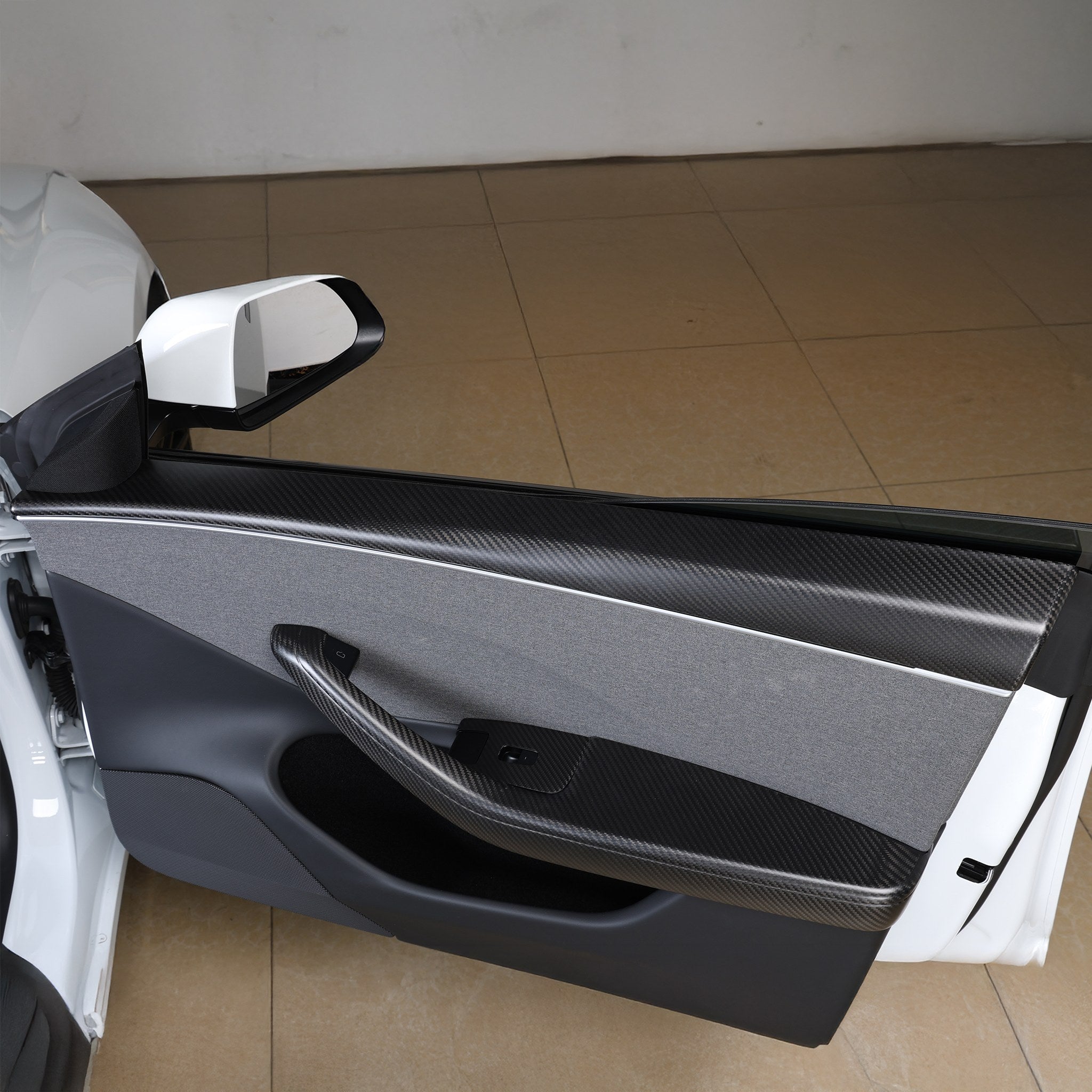 Coperture per Interruttori di Finestra e Porta in Fibra di Carbonio Secca per Model Y / Model 3 Highland (Guida a Sinistra Coperture per Interruttori di Finestra e Porta in Fibra di Carbonio Secca per Model Y / Model 3 Highland (Guida a Sinistra