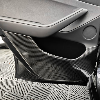 Carbon Fiber Style Door Kick Guards for Tesla Model Y Juniper