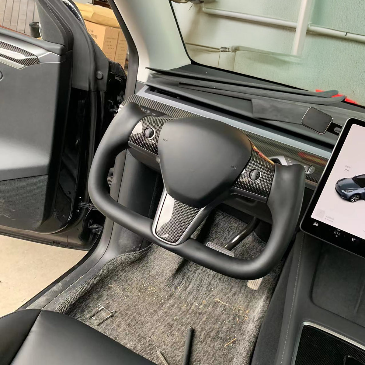 Custom Yoke Steering Wheel for Tesla Model 3 & Model Y | Heated ...