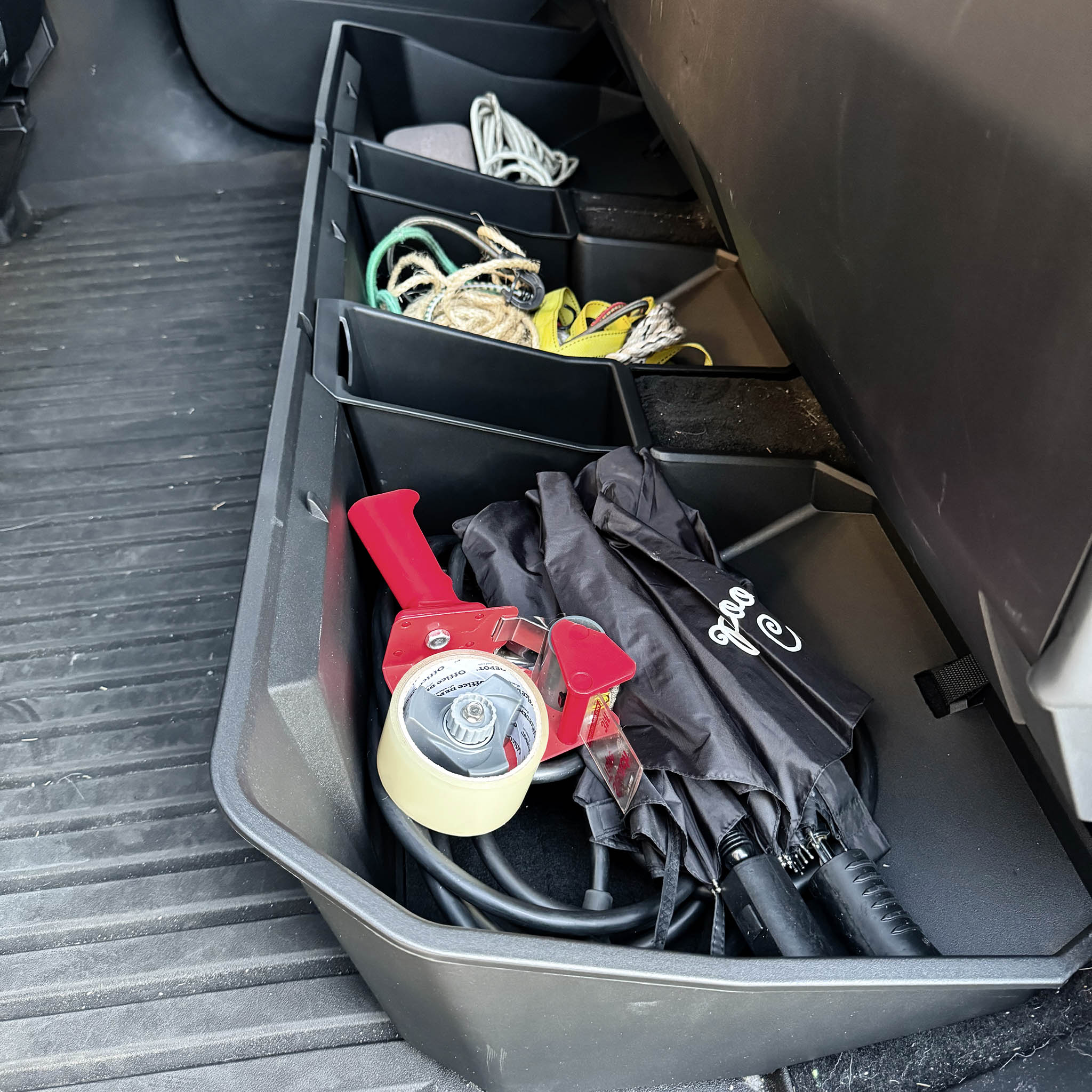 Cybertruck Underseat Storage Bin with Add-On Buckets