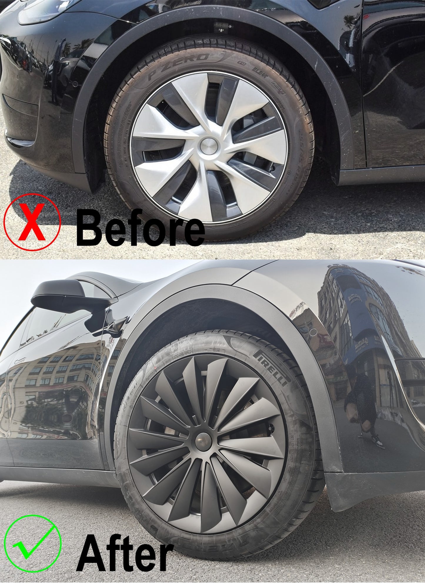 Cyclone-style Hubcaps For Tesla Model Y 19'' Gemini wheels