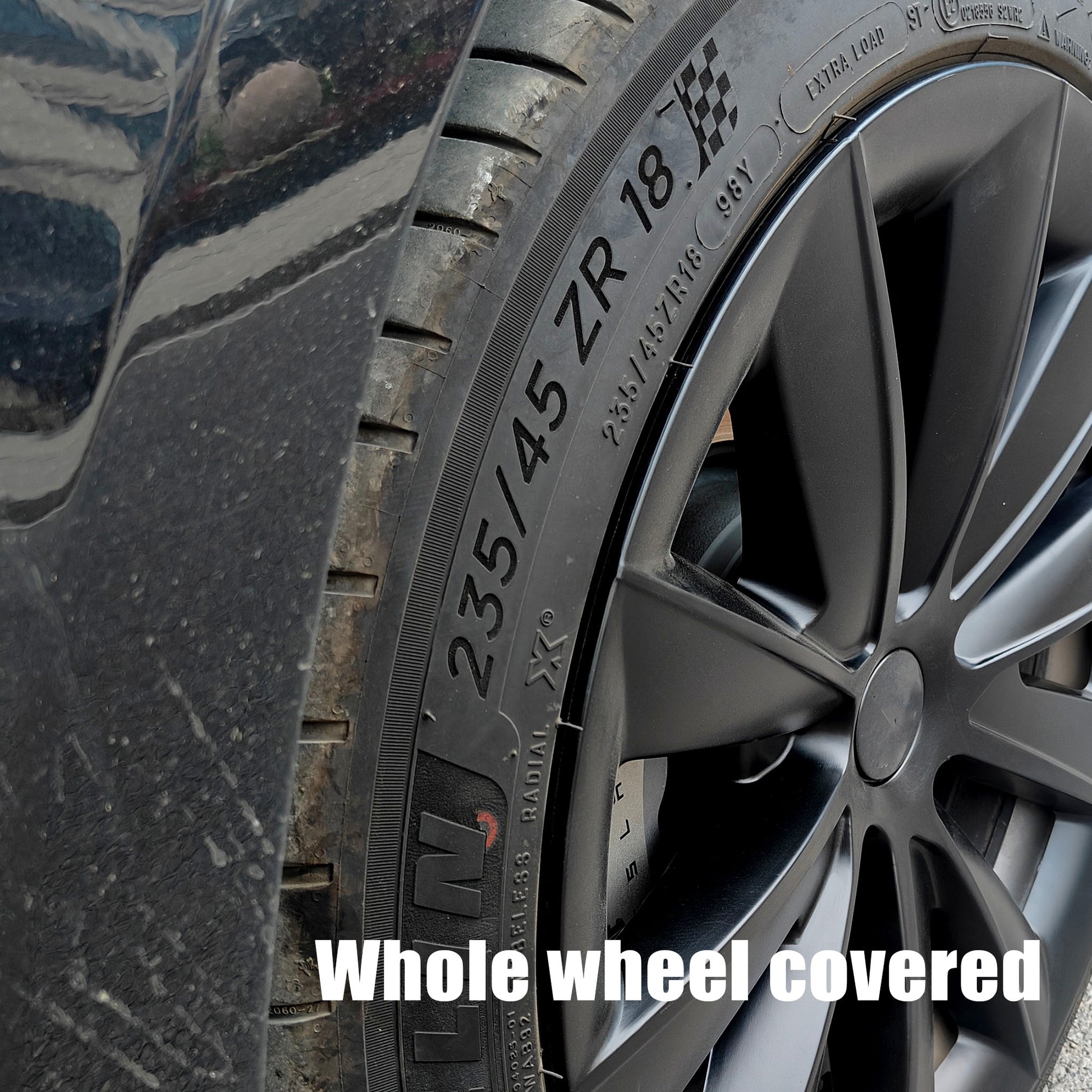 Cyclone-style Hubcaps Wheel Covers For Tesla Model 3 18'' Aero wheels