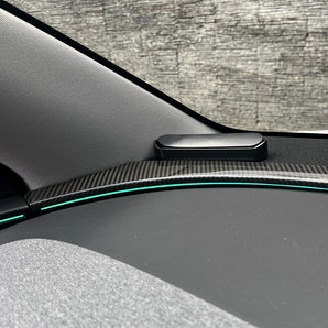 Dry Carbon Fiber Upper Dashboard Split Overlay for Model Y Juniper