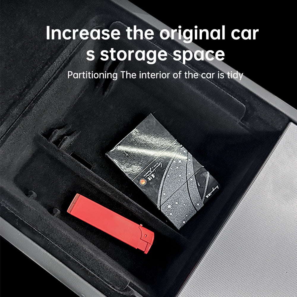 Set Di 3 Organizzatori Per Console Centrale Tesla Modello 3/Y 2021-2023, Vassoi In ABS Floccato Con Cassetto, Accessori Interni