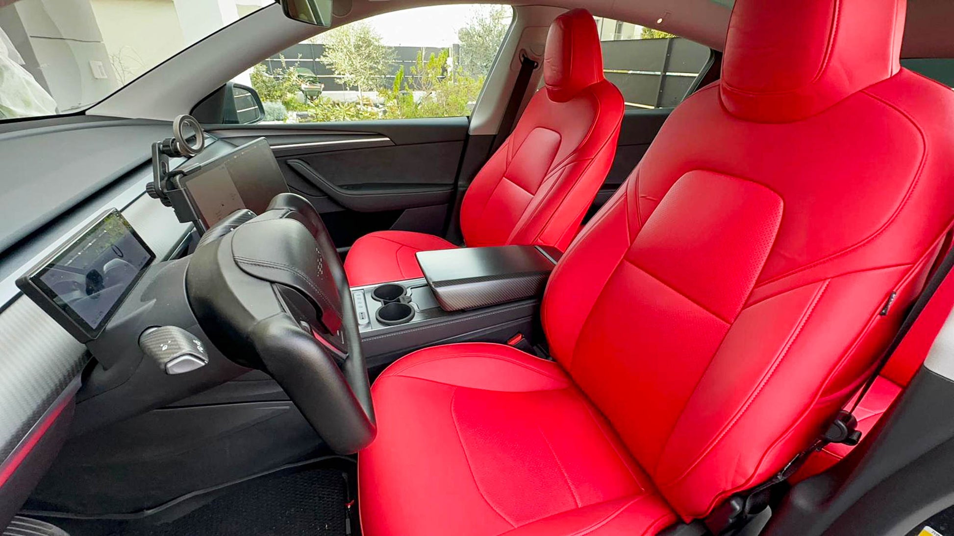VOIV 1 Stück Auto Sitzkissen für Tesla Model 3/Fastback Model 3/Model S  Liftback, Atmungsaktiv Bequem Sitzauflage für Autositz, Bürostuhl und Alle