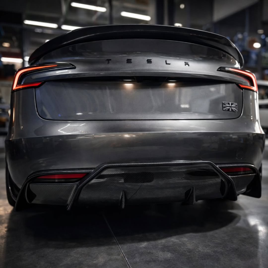 Real Carbon Fiber Rear Diffuser for Tesla Model 3 2024+ | OEM Fit Aero ...