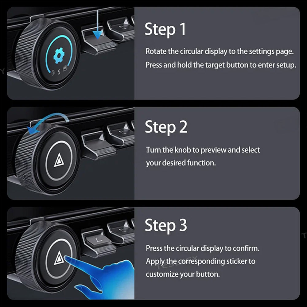 Physical Button Ranking Gen 3.0 Multifunction Physical Buttons Control Knob for Tesla Model 3/Y ...