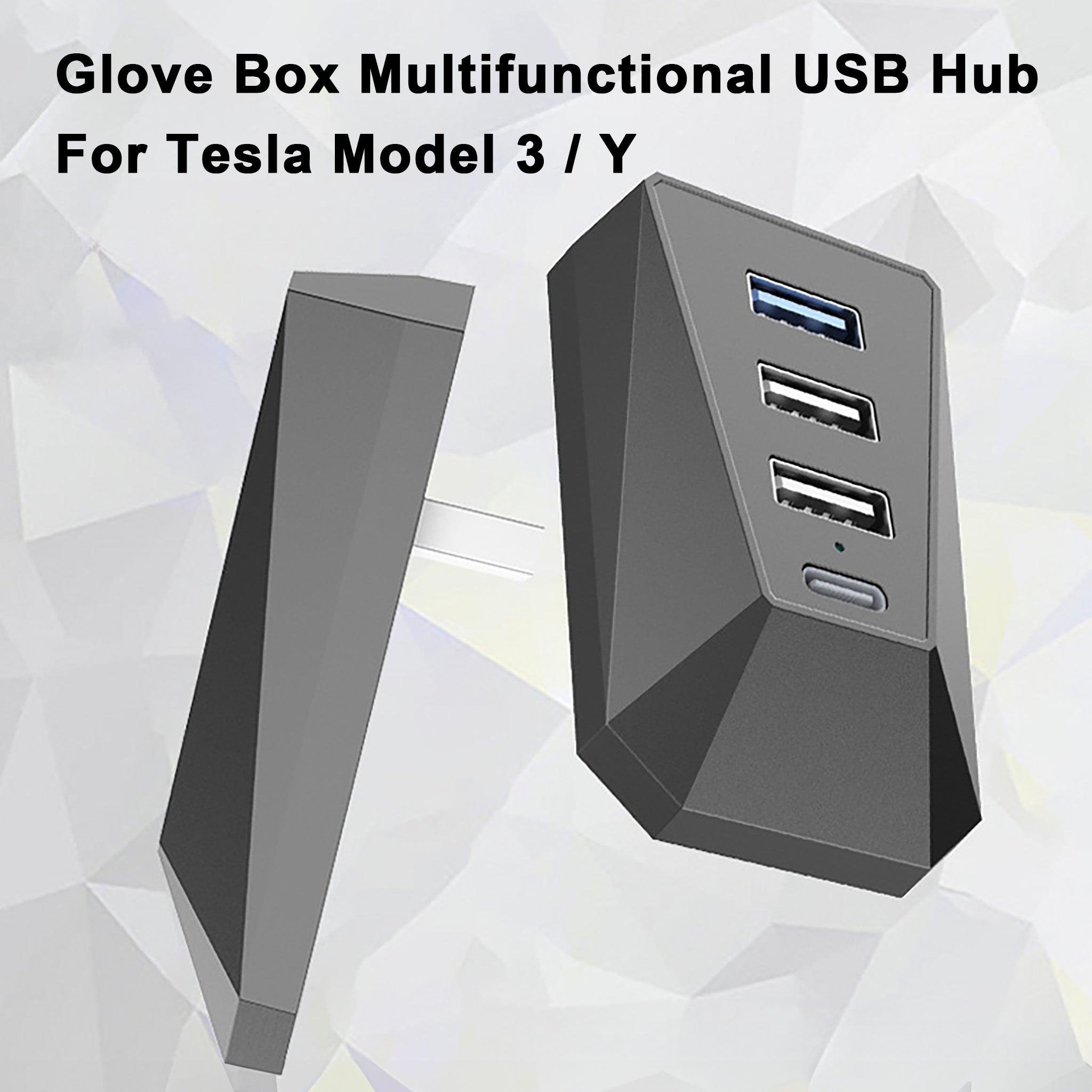 Tesla Glove Box USB Hub – Multi-Port High-Speed Data Transfer for Model 3/Y & Cybertruck (Dashcam & Sentry Mode Compatible)