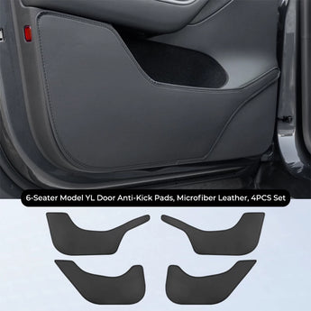 Microfiber Leather Door Protector Anti-Kick Mats for 2026 Tesla Model YL 6-Seater