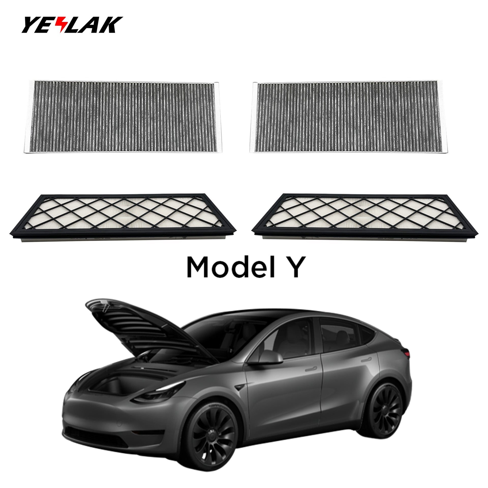 Filtri Aria Abitacolo HEPA Wigoo Per Tesla Model 3 E Y 2016-2024 | Kit Di 2 Con Carbone Attivo | Efficienza 99,995% - 3