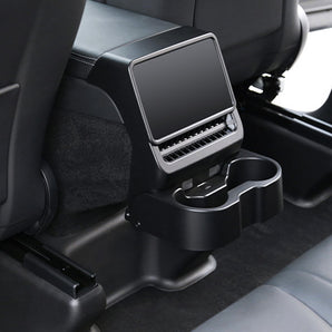 Organiseur porte-gobelet arrière pour Tesla Model 3 Highland et Model Y Juniper | Console centrale multifonctionnelle montée sur grille d'aération