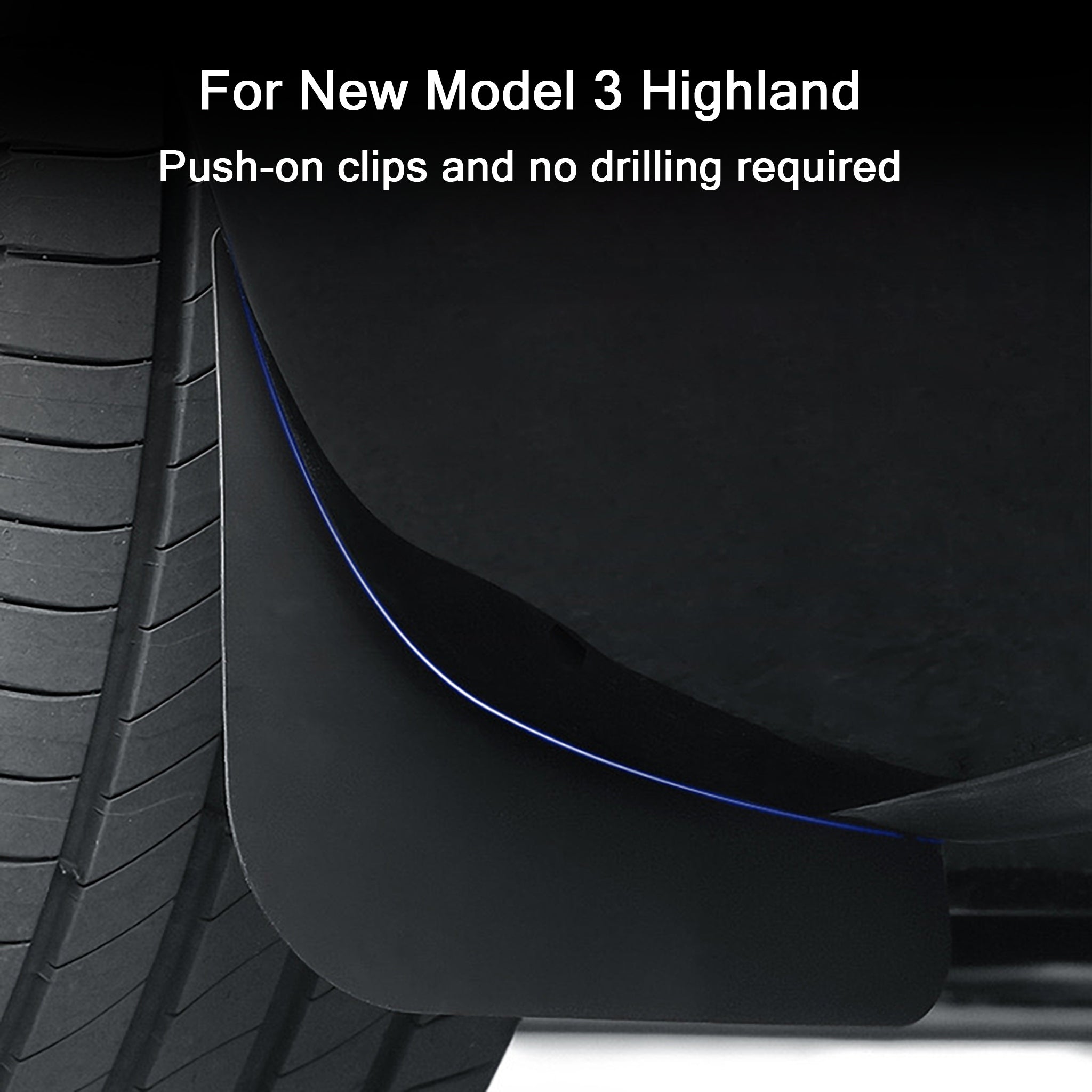 Mud Flaps Set For 2024+ Tesla Model 3 Highland