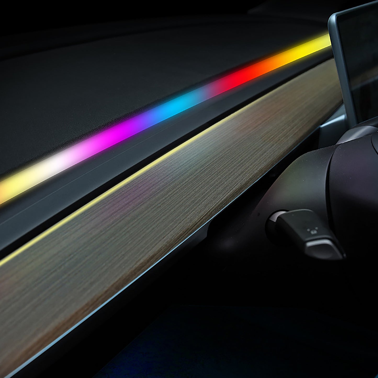 Neon Ambient Lighting For Tesla Model Y/3