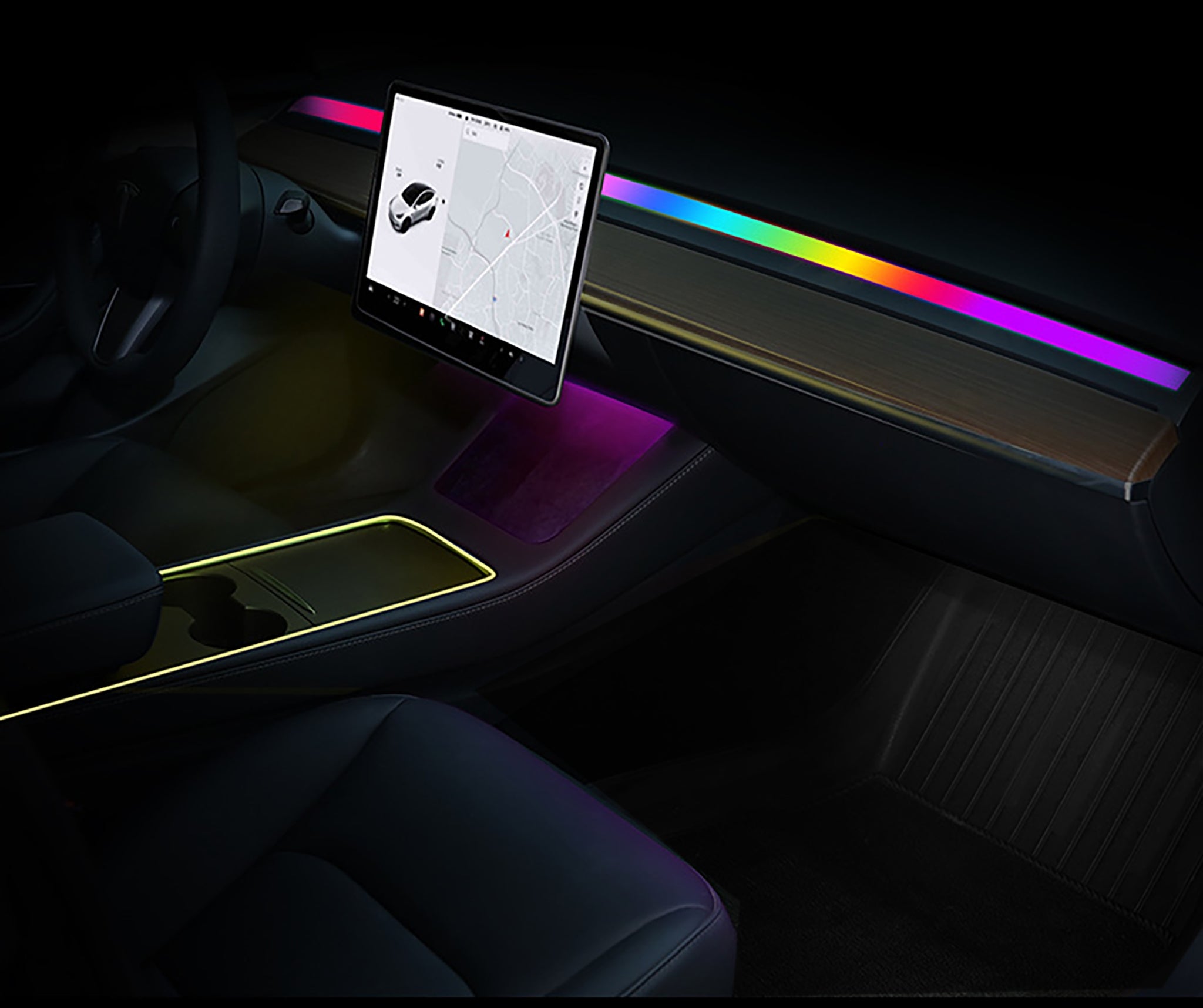 Neon Ambient LED Lighting For Tesla Model Y/3 – Yeslak