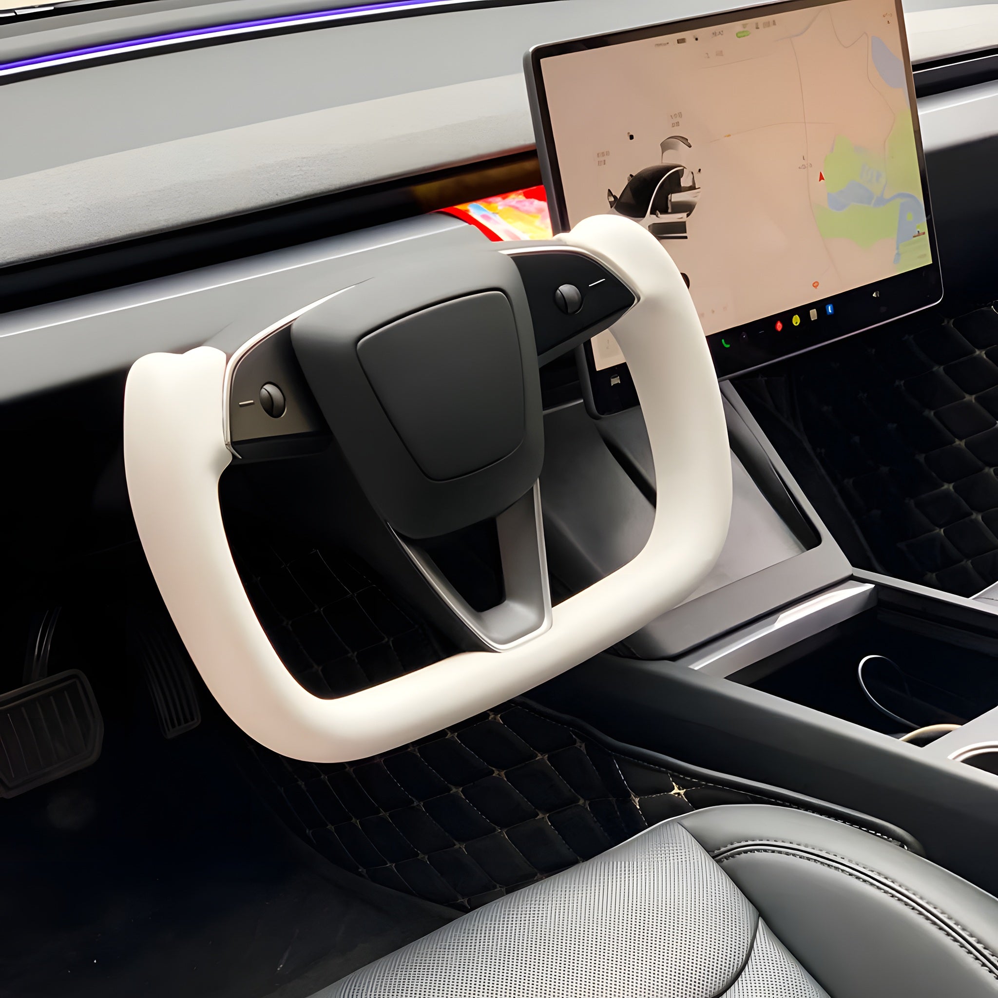Tesla New Model 3 Highland Yoke Style Custom Steering Wheel