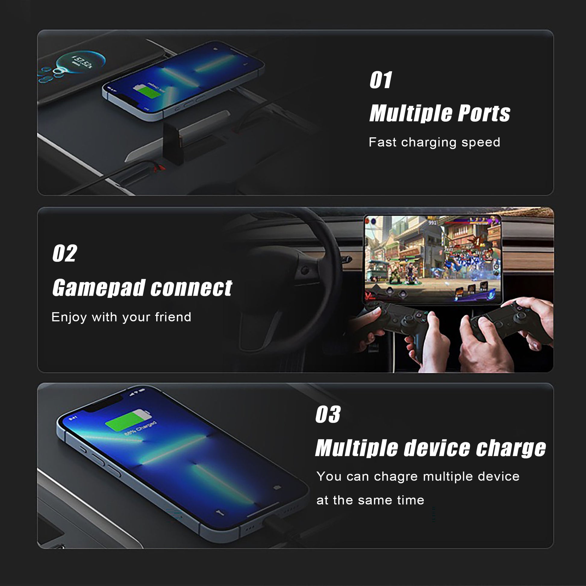 2023 New Upgrade USB Hub For Tesla Model 3&Y