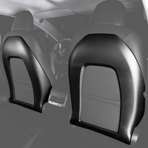 Housses de dossier de siège en fibre de carbone authentiques de qualité supérieure pour Tesla Model 3 et Model Y – Style sportif et élégant