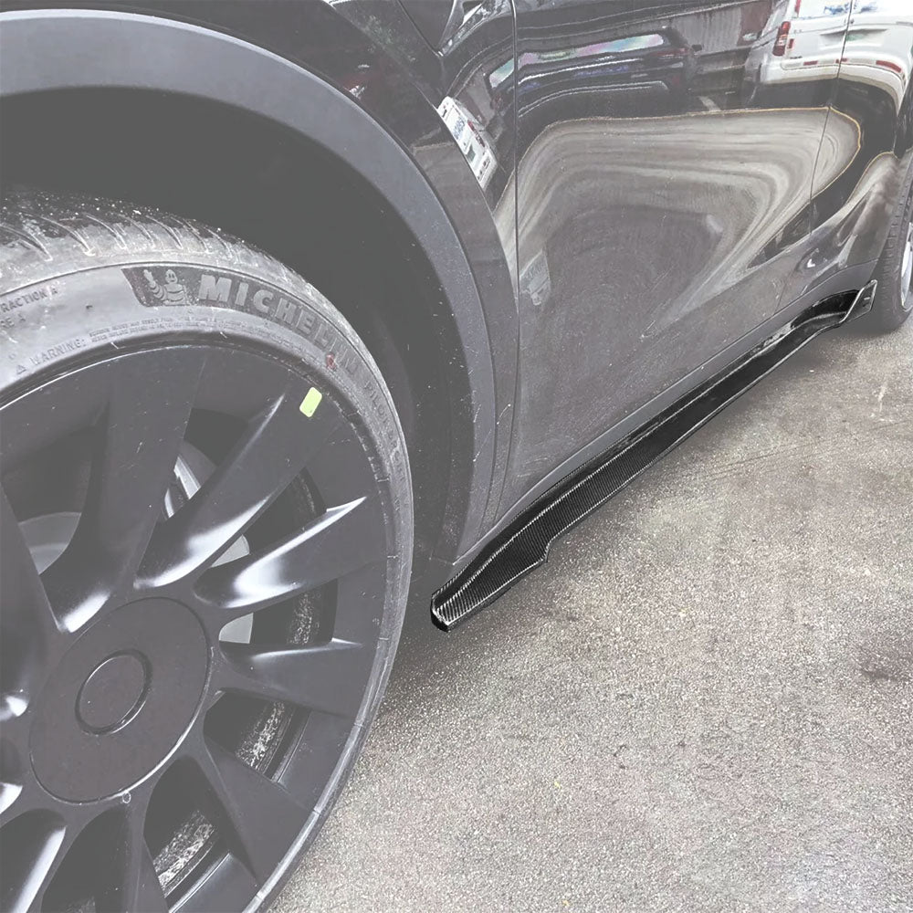 Premium Carbon Fiber Side Skirts for Tesla Model Y | High-Performance Aero Kit (Matte/Glossy Finish)
