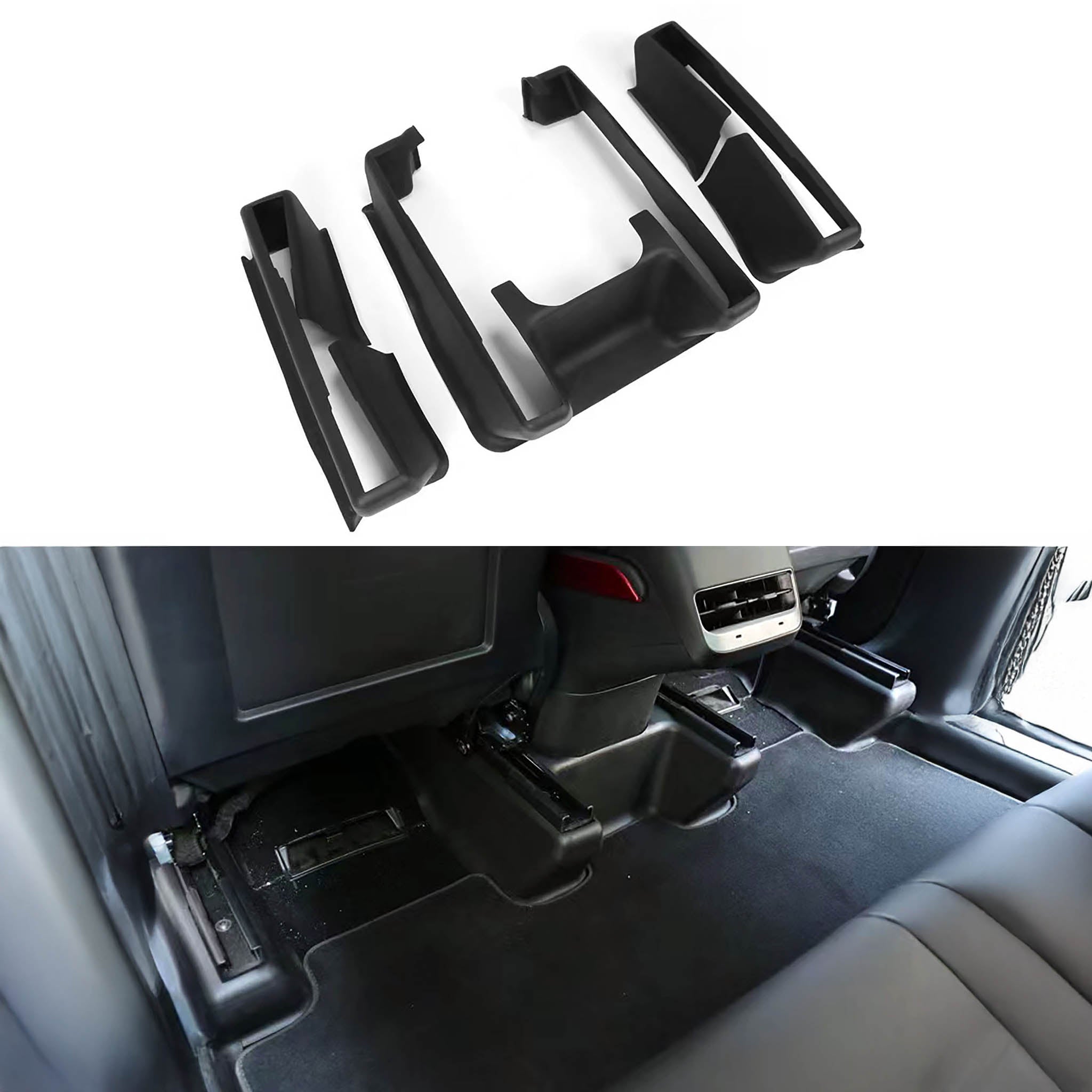 Premium TPE Seat Slide Rail Protectors for Tesla Model Y – Dust & Scratch Protection