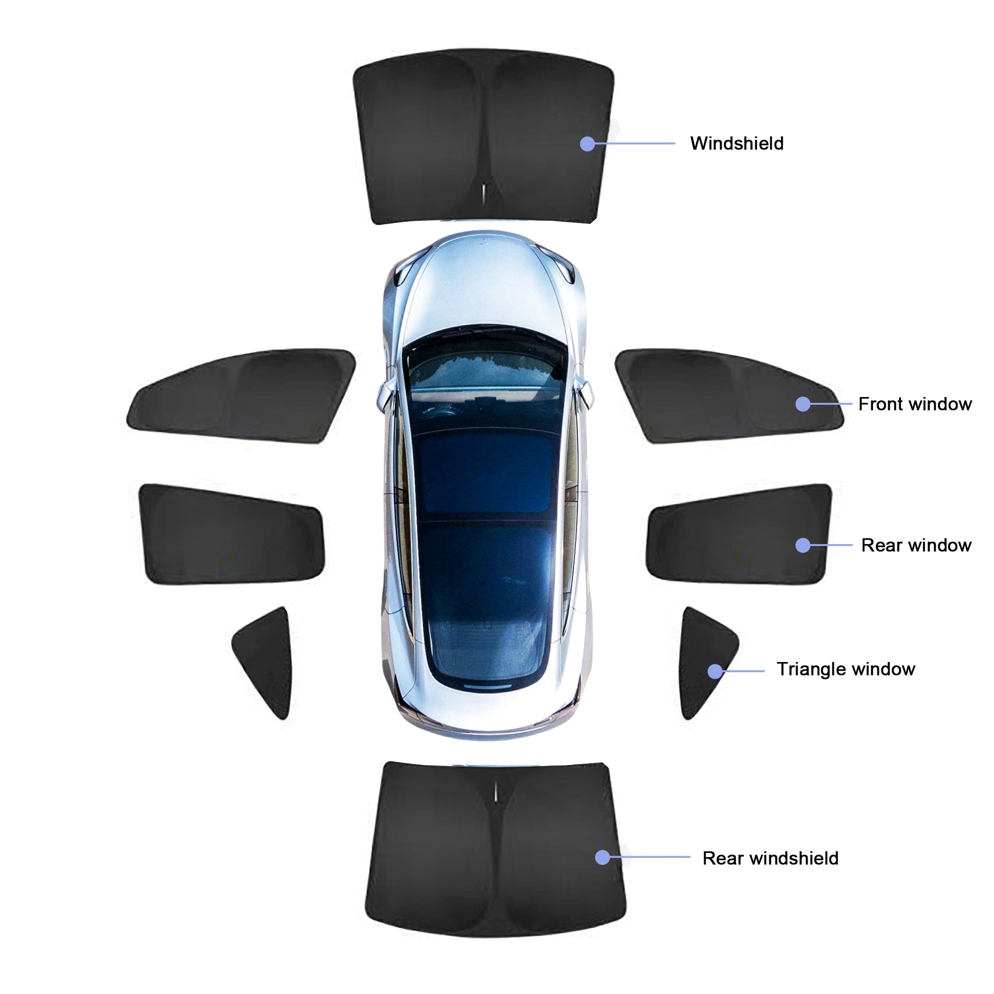 Privacy Shield Side Window Sunshades for Tesla Model Y / 3 & Model 3 Highland