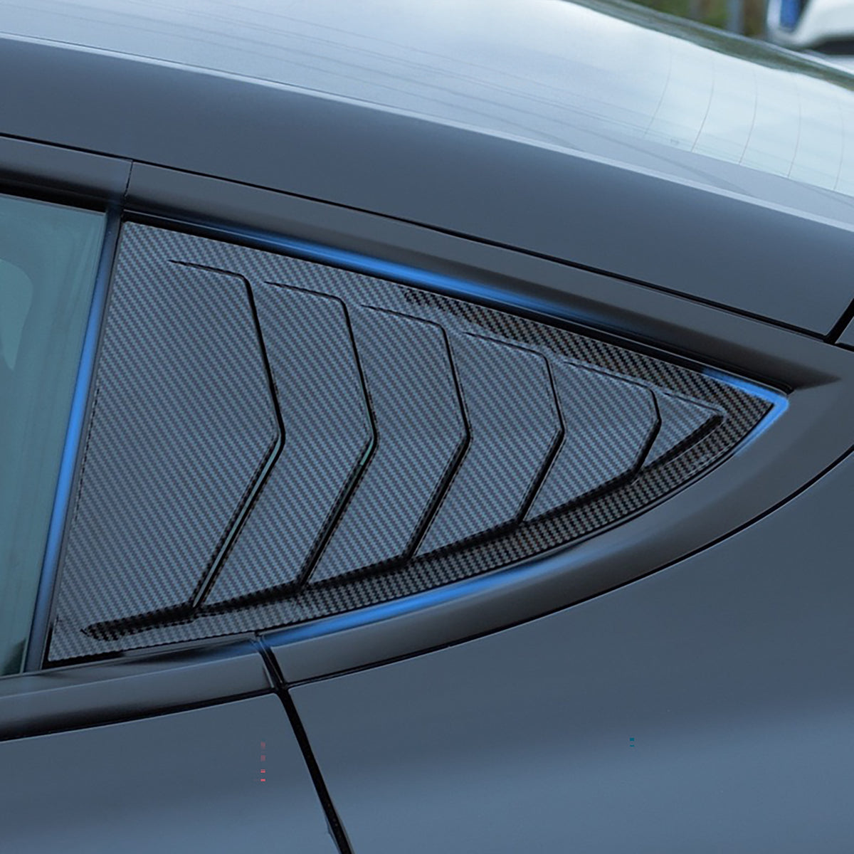 Racing-Style Rear Side Quarter Window Louvers for Tesla Model 3 2017-2 ...