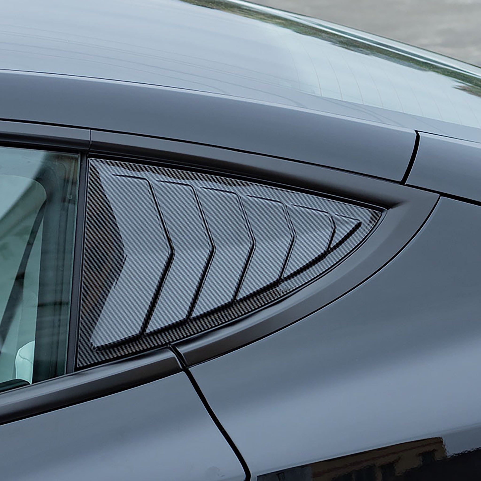Rear Window Tesla Racing-Style Rear Side Quarter Window Louvers for Tesla Model 3 2017-2 ...