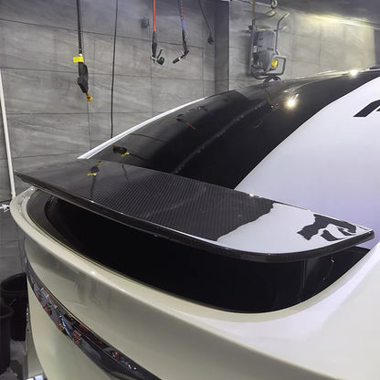 Carbon Fiber Model X Wing Spoiler Overlay