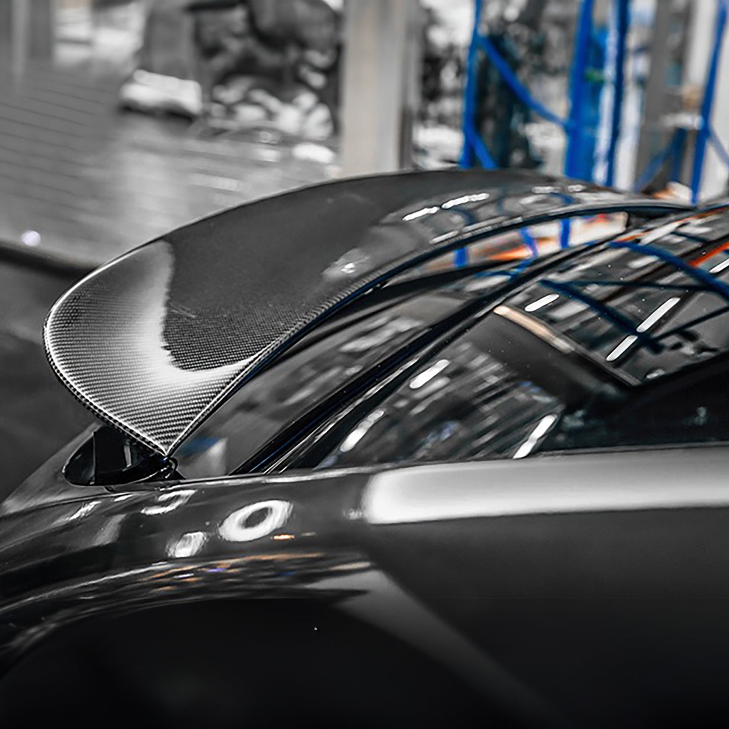 Carbon Fiber Model X Wing Spoiler Overlay