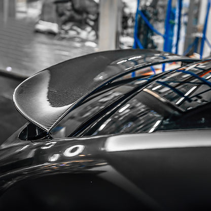 Carbon Fiber Model X Wing Spoiler Overlay