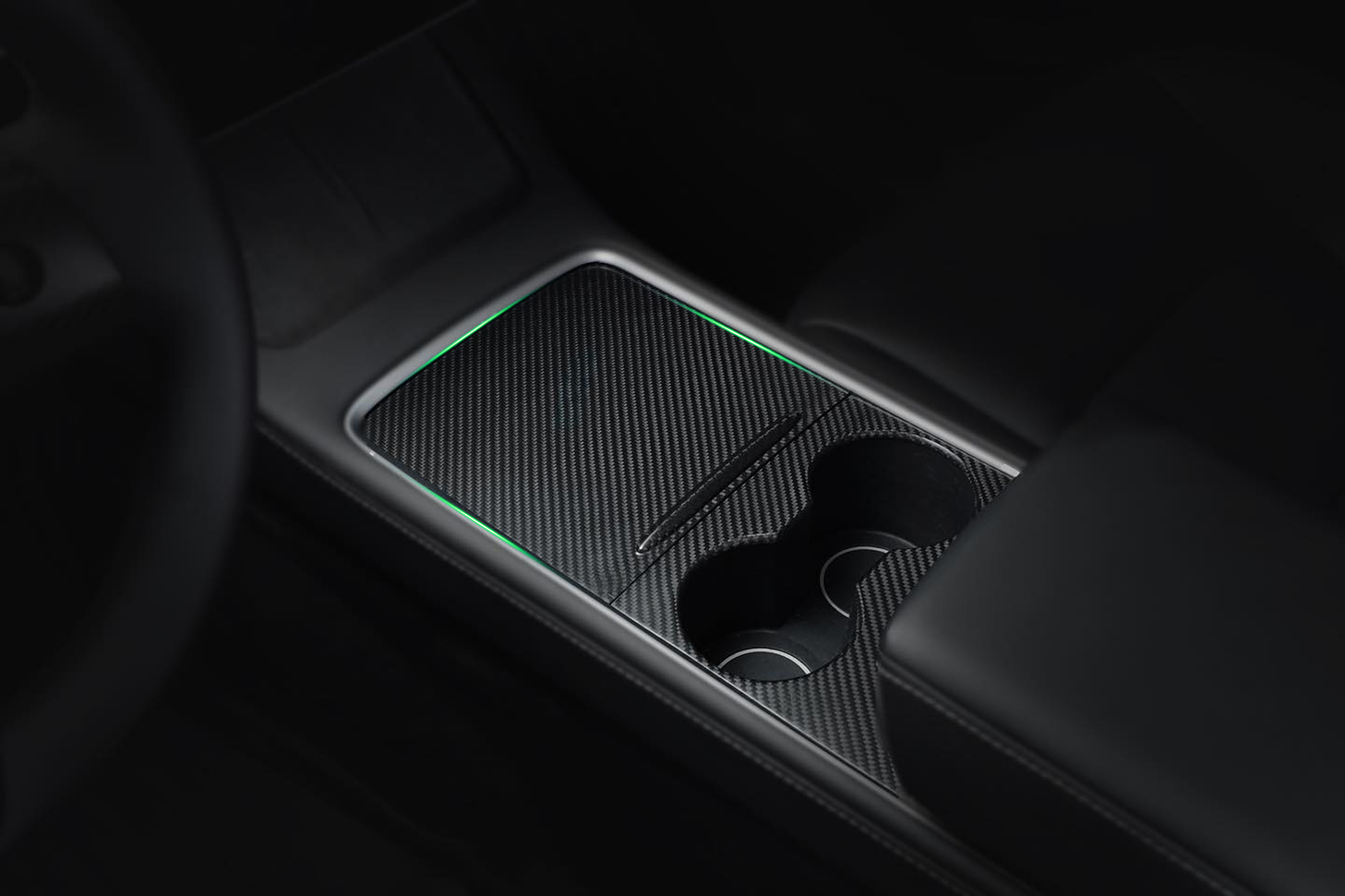 Enveloppes de console centrale arrière en fibre de carbone pour Tesla Model 3 / Y