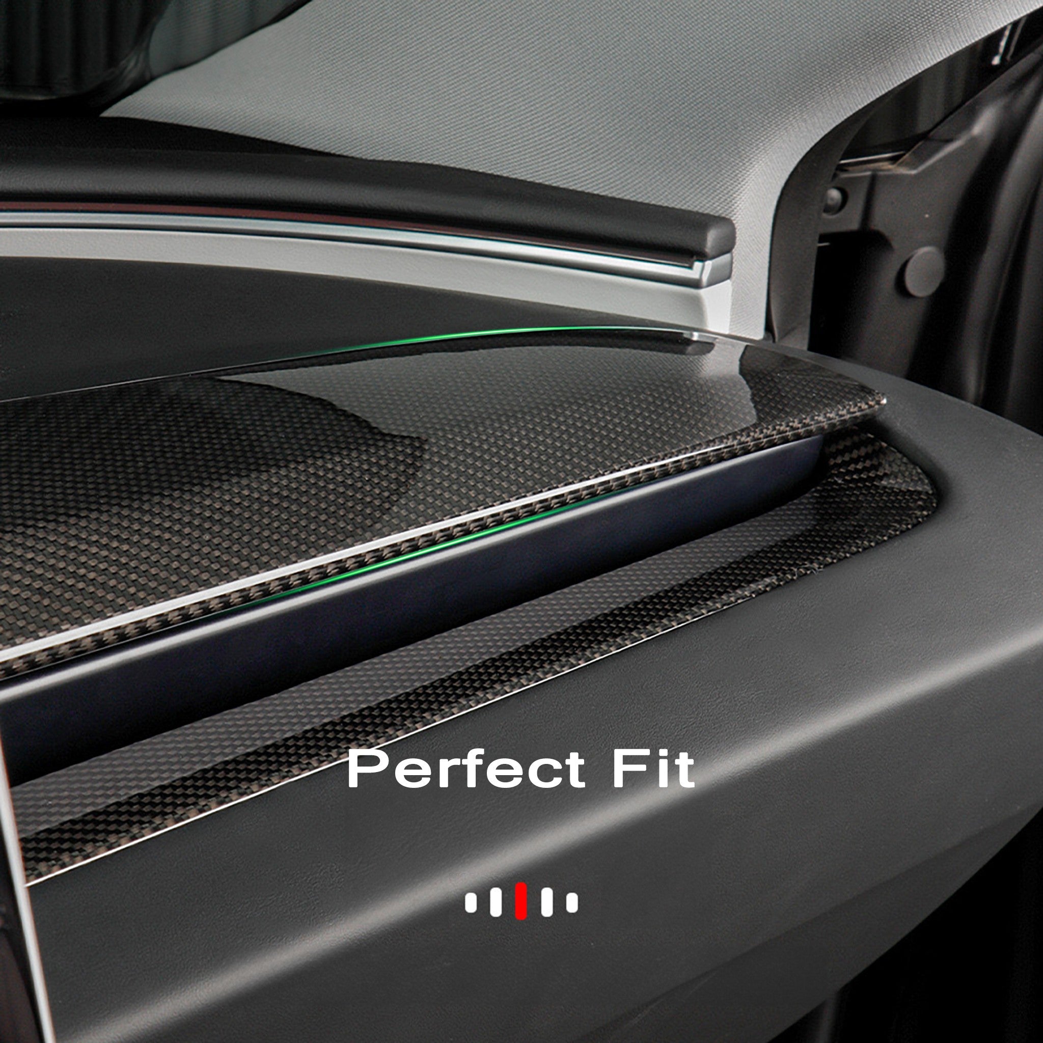 Real Carbon Fiber Dashboard Overlays for New Tesla Model 3 Highland