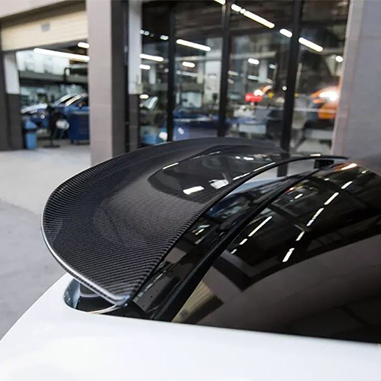 Carbon Fiber Model X Wing Spoiler Overlay