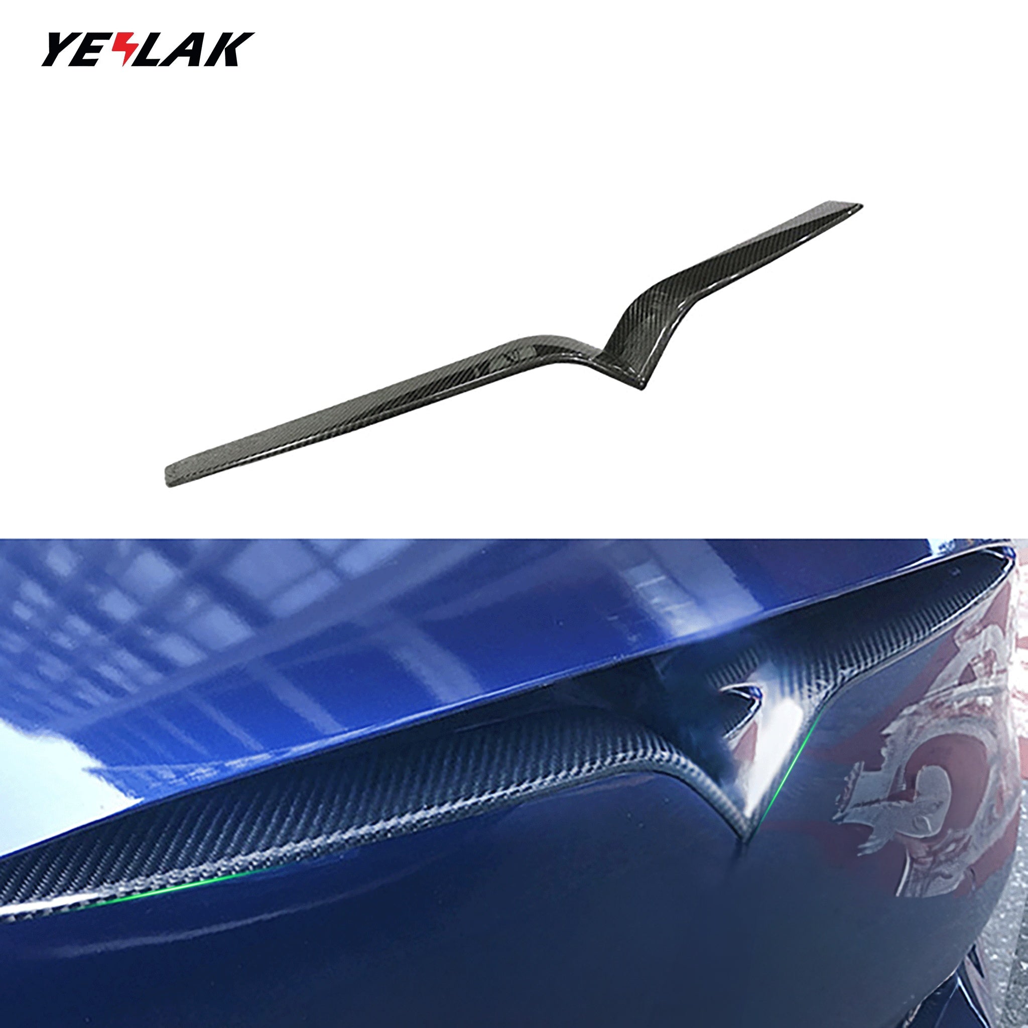 Real Carbon Fiber Front Bumper Inlay For Tesla Model S