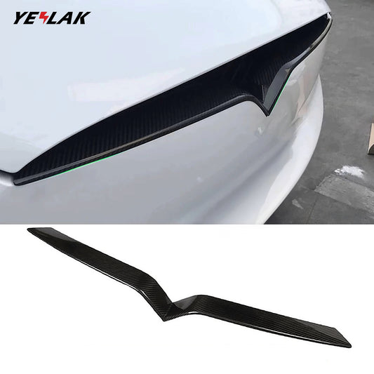 Real Carbon Fiber Front Bumper Inlay For Tesla Model X 2017-2023