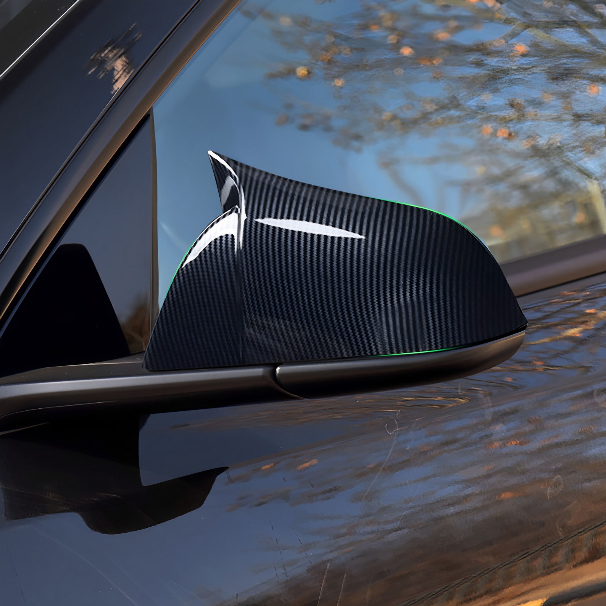 Real Carbon Fiber Mirror Caps For Tesla Model S3XY & Model 3 Highland