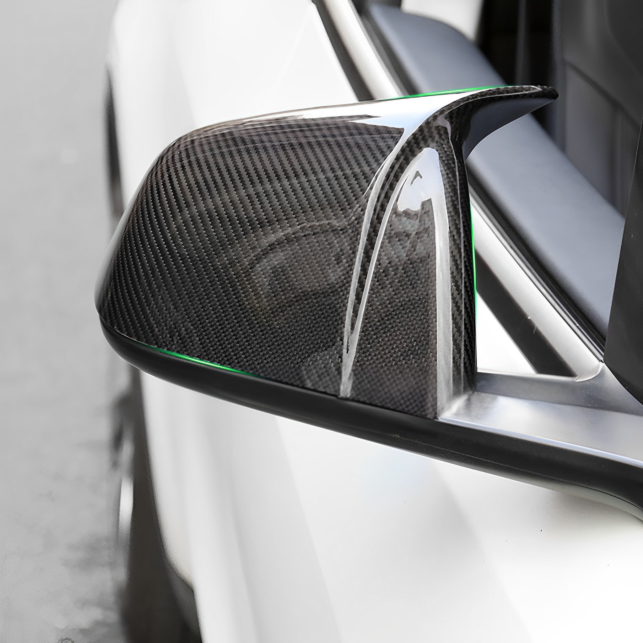 Real Carbon Fiber Mirror Caps For Tesla Model 3 / Y & Model 3 Highland