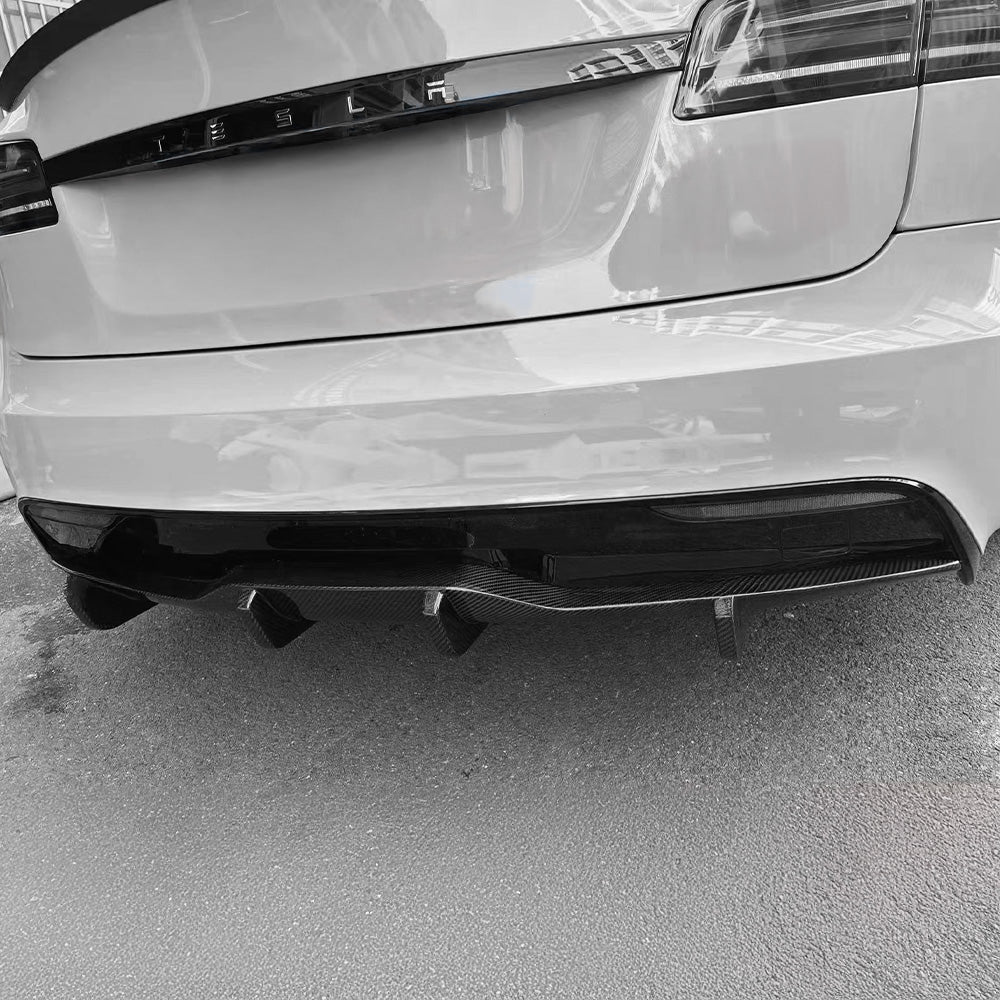 Carbon Fiber Rear Diffuser for Tesla Model S 2021+ Upgrade – Yeslak