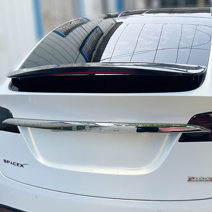 Carbon Fiber Model X Wing Spoiler Overlay
