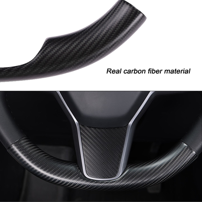 Real Carbon Fiber Steering Wheel Cover for Tesla Model 3/Y