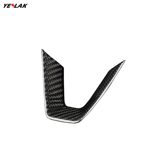 Real Carbon Fiber Steering Wheel Trim For Tesla New Model 3 Highland